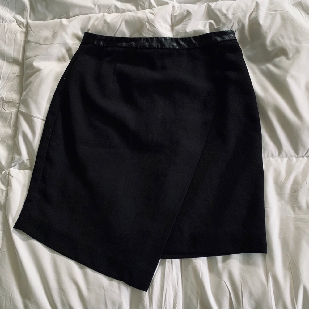 Black Skirt with Pleather Piping